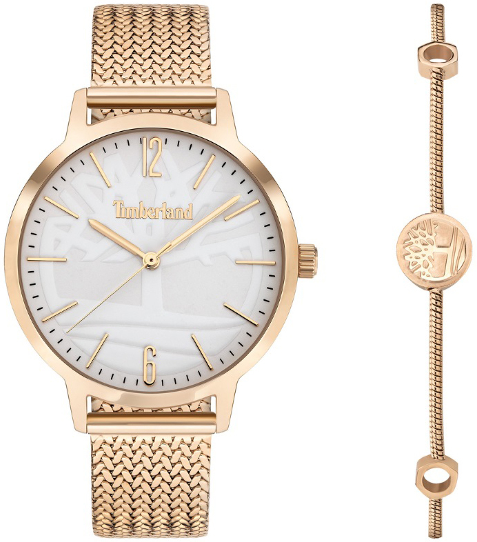 Timberland Damklocka TDWLG2001451 Cranmore Vit/Roséguldstonat stål - Timberland