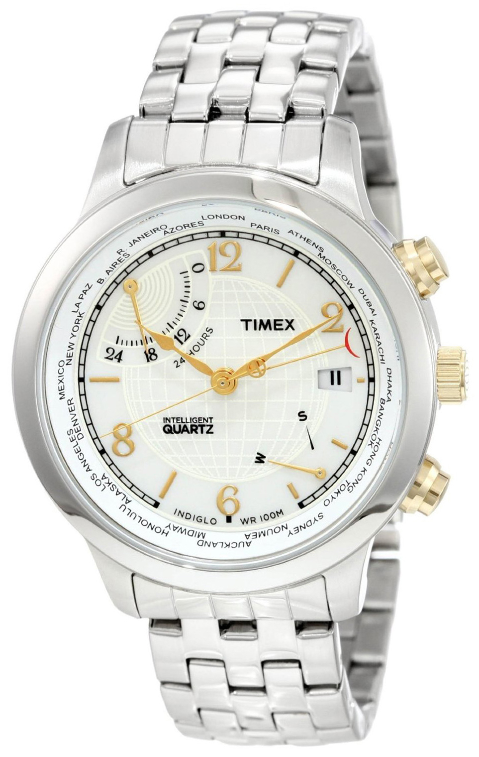 Timex Herrklocka T2N613 Vit/Stål Ø43 mm - Timex