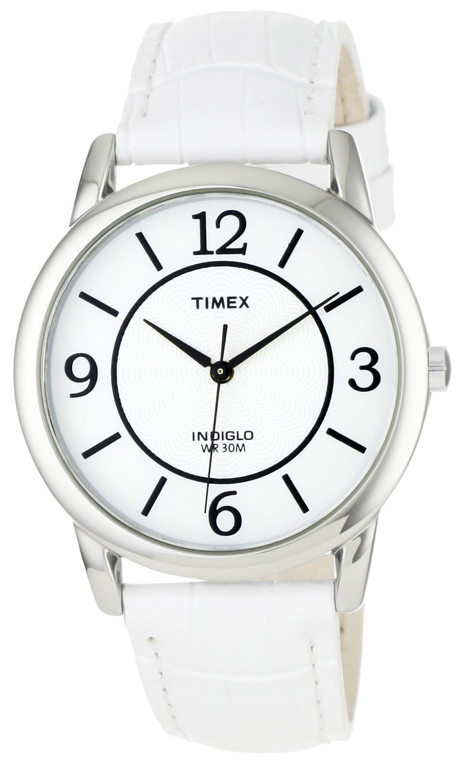 Timex Damklocka T2N6859J Vit/Läder Ø35 mm - Timex