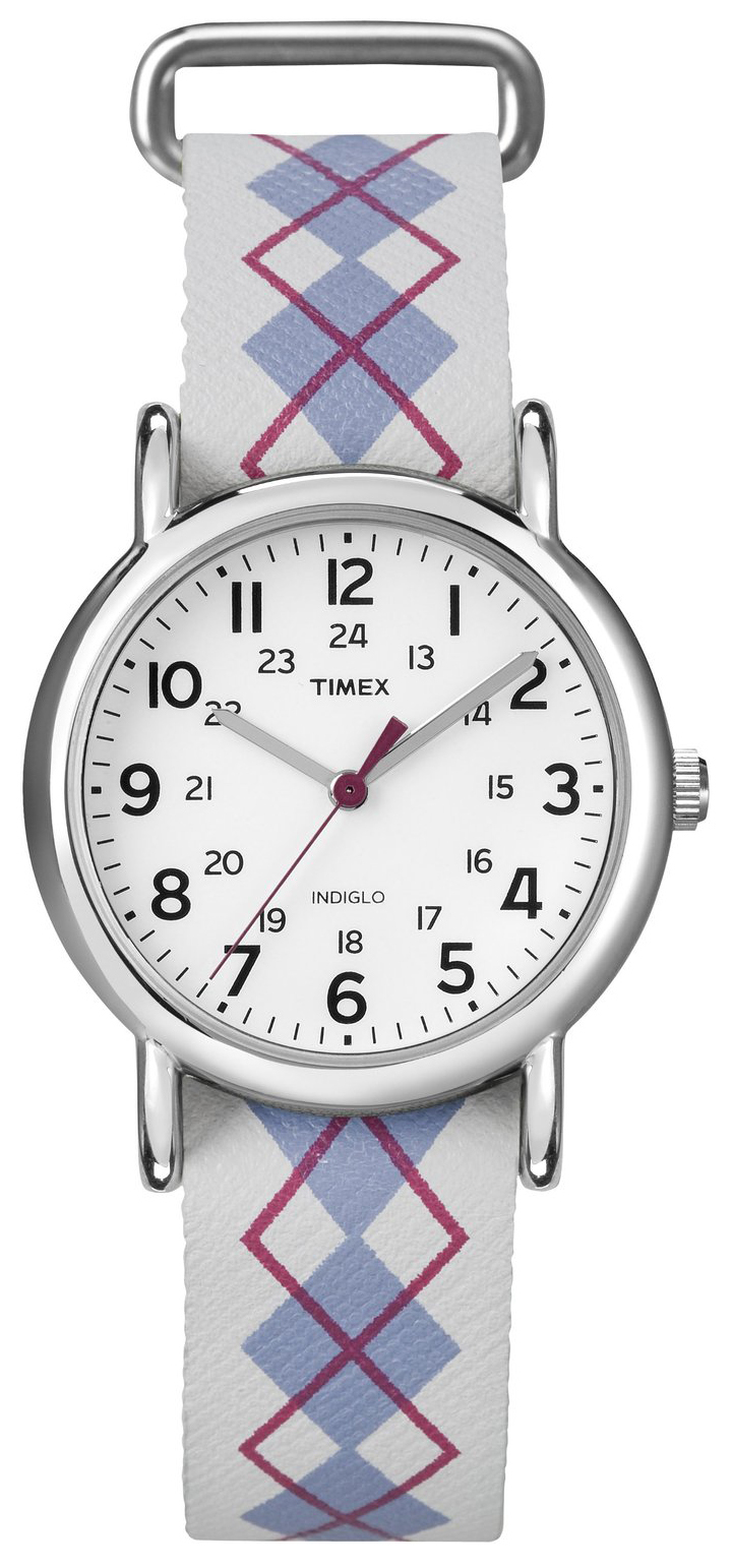 Timex Weekender Damklocka T2N918 Vit/Läder Ø31 mm