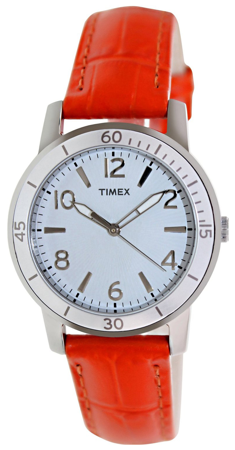 Timex Damklocka T2P053 Vit/Läder Ø33 mm - Timex