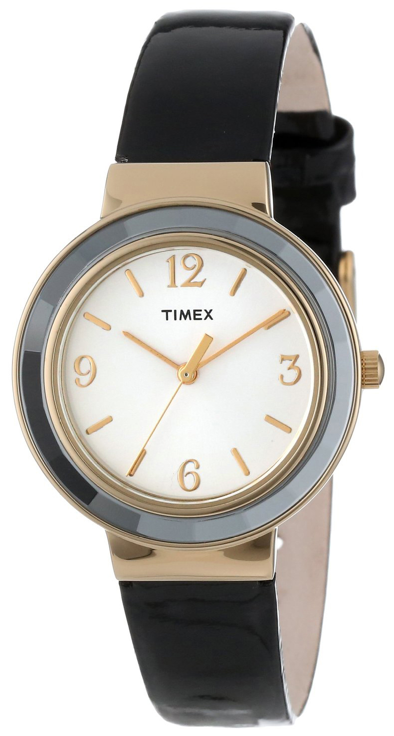 Timex Damklocka T2P199KW Silverfärgad/Läder Ø30 mm - Timex