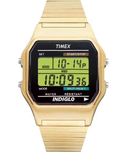 Timex Classic Herrklocka T78677 LCD/Gulguldtonat stål - Timex