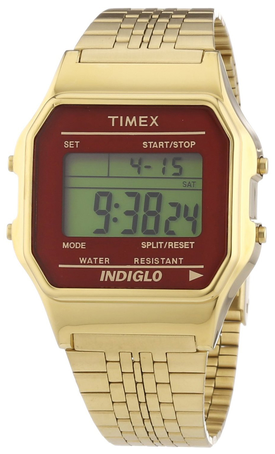 Timex Classic TW2P48500 LCD/Gulguldtonat stål - Timex