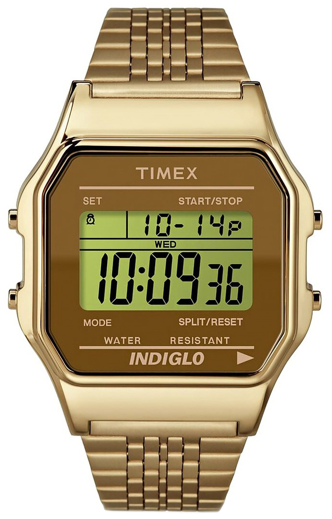 Timex Classic Herrklocka TW2P48700 LCD/Gulguldtonat stål - Timex
