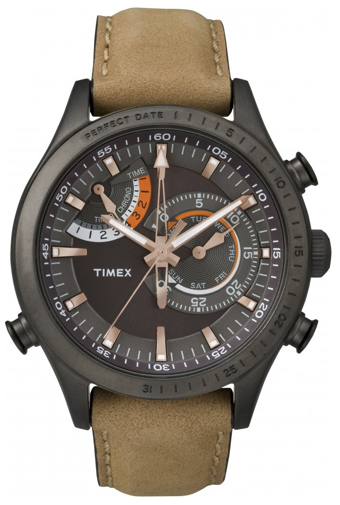 Timex Intelligent Herrklocka TW2P72500 Svart/Läder Ø46 mm