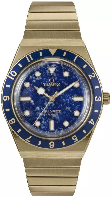 Timex Damklocka TW2V92400 Q Blå/Gulguldtonat stål Ø36 mm - Timex