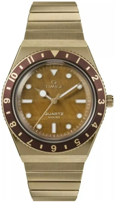 Timex Herrklocka TW2V92500 Q Brun/Gulguldtonat stål Ø36 mm - Timex