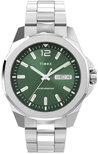 Timex Herrklocka TW2W13900 Essex Avenue Grön/Stål Ø44 mm