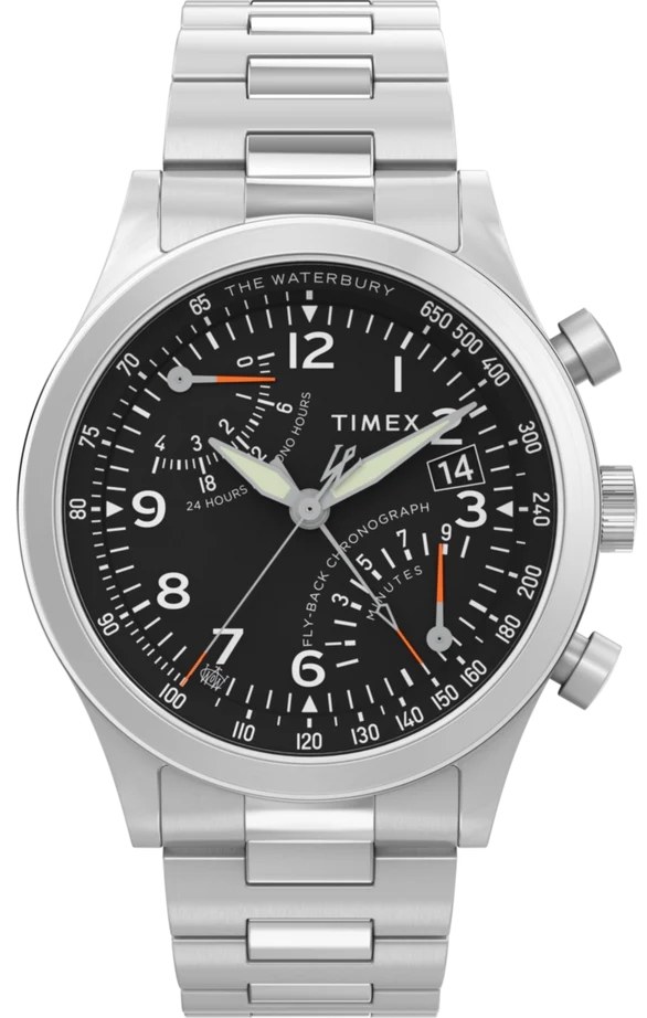 Timex Herrklocka TW2W47800 The Waterbury Svart/Stål Ø43 mm - Timex