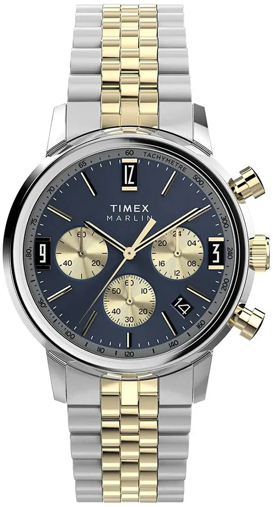 Timex Herrklocka TW2W60200 Marlin Blå/Gulguldtonat stål Ø40 mm - Timex