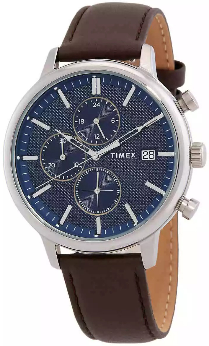 Timex Herrklocka TW2W76200 Chicago Blå/Läder Ø45 mm - Timex