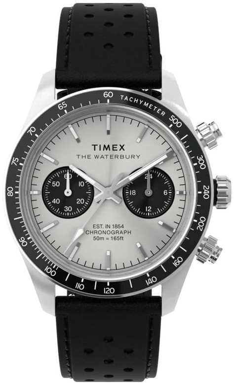 Timex Herrklocka TW2Y19300 The Waterbury Silverfärgad/Läder Ø39 mm - Timex