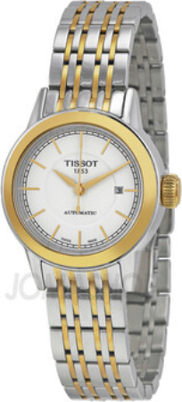 Tissot T-Classic Damklocka T085.207.22.011.00 Vit/Gulguldtonat stål - Tissot