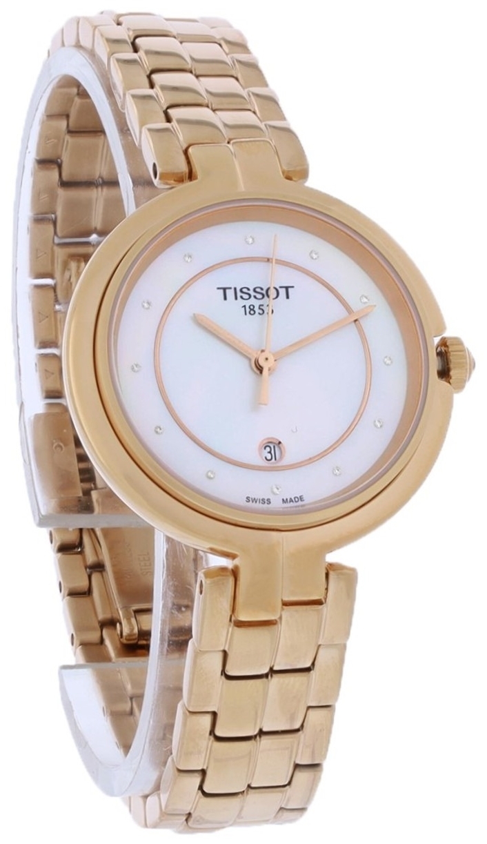 Tissot Damklocka T094.210.33.116.02 Flamingo Vit/Roséguldstonat - Tissot