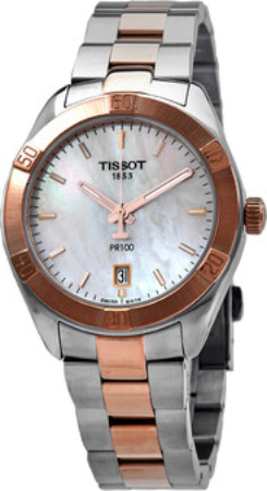 Tissot Damklocka T101.910.22.111.00 Pr 100 Vit/Gulguldtonat stål - Tissot