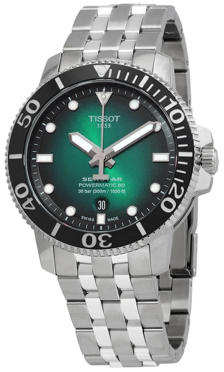 Tissot Herrklocka T120.407.11.091.01 Seastar Grön/Stål Ø43 mm - Tissot