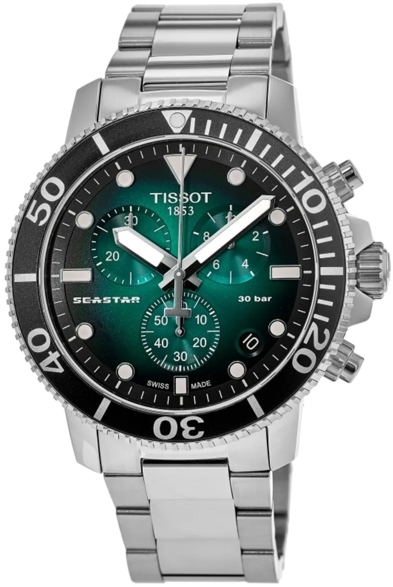 Tissot Herrklocka T120.417.11.091.01 Seastar Grön/Stål Ø45.5 mm - Tissot