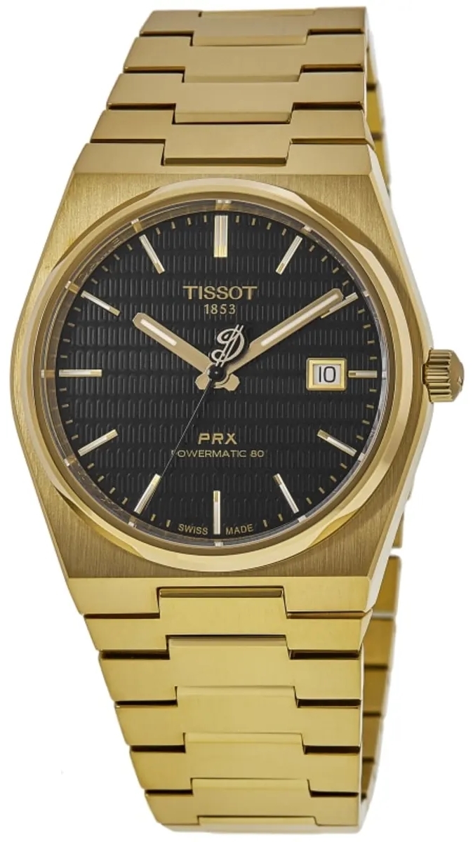 Tissot Herrklocka T137.407.33.051.00 Prx Svart/Guldtonat stål Ø40 mm - Tissot