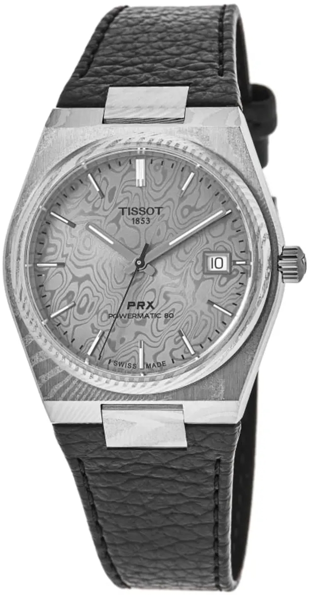 Tissot Herrklocka T137.807.96.081.00 Prx Damascus Steel Gr&aring;/St&aring;l