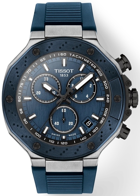 Tissot Herrklocka T141.417.27.041.00 T-Race Bl&aring;/Gummi &Oslash;45 mm