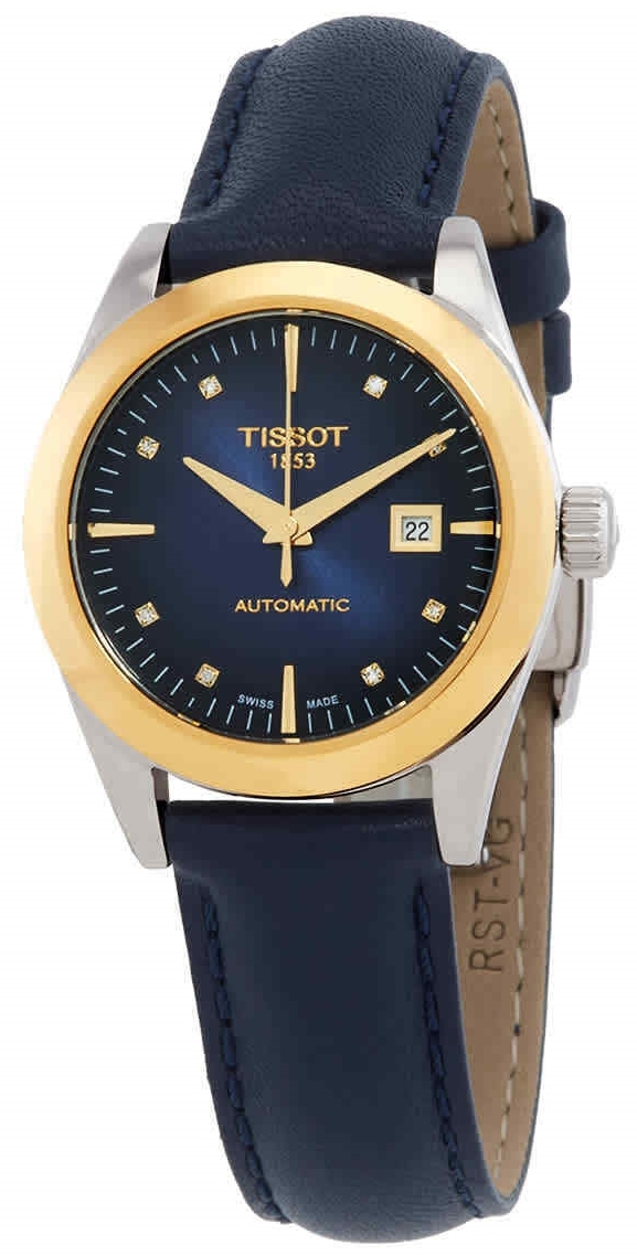 Tissot Damklocka T930.007.46.046.00 T-Gold Blå/Läder Ø29 mm - Tissot