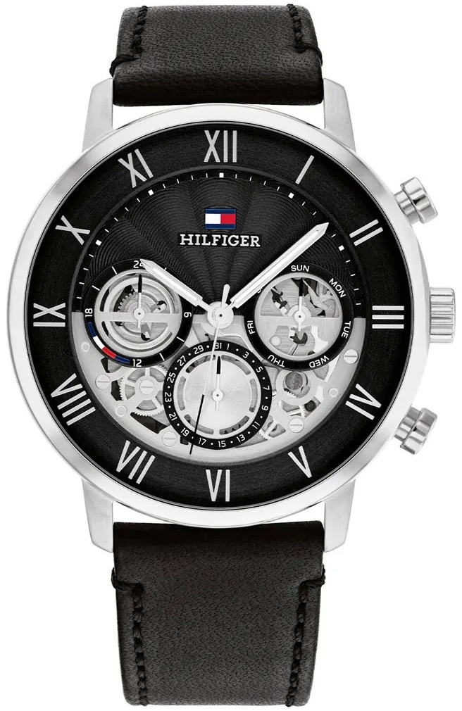 Tommy Hilfiger Herrklocka 1710565 Multifunction Svart/Läder Ø44 mm