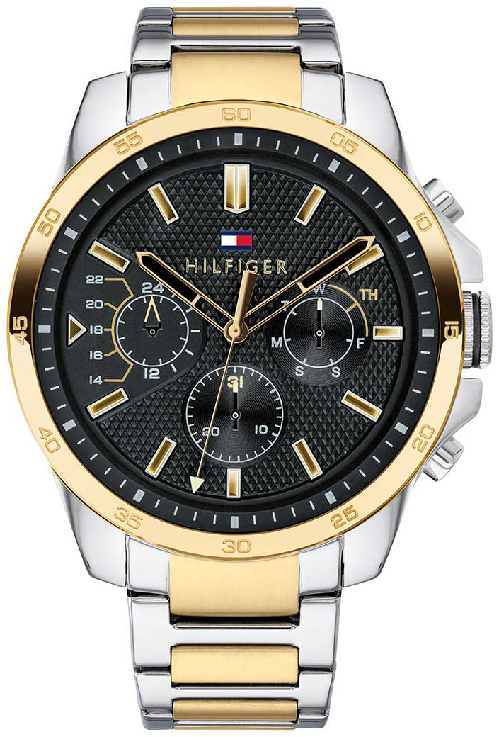 Tommy Hilfiger Herrklocka 1791559 Svart/Gulguldtonat stål Ø46 mm - Tommy Hilfiger