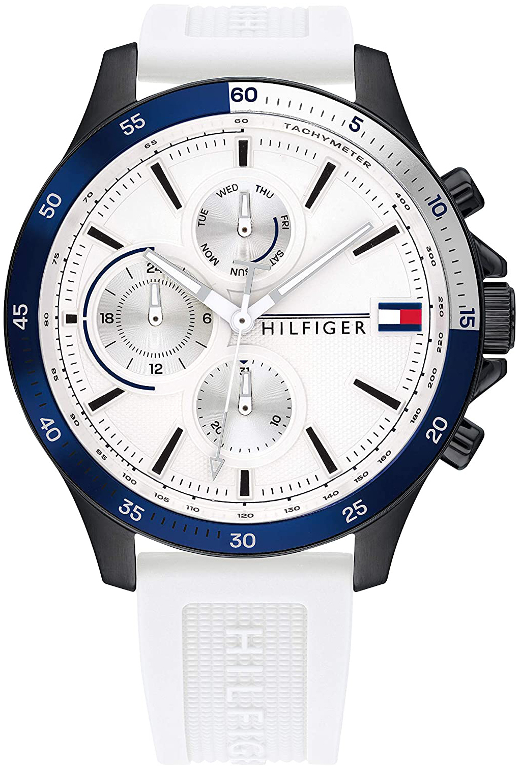 Tommy Hilfiger Herrklocka 1791723 Vit/Gummi Ø46 mm - Tommy Hilfiger