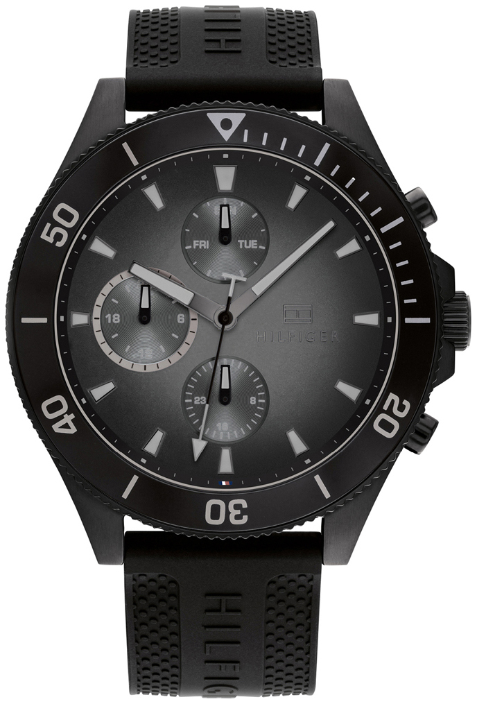 Tommy Hilfiger Herrklocka 1791921 Larson Grå/Gummi Ø46 mm - Tommy Hilfiger