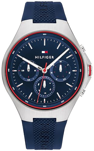 Tommy Hilfiger Herrklocka 1792057 Justin Blå/Gummi Ø44 mm - Tommy Hilfiger