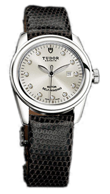 Tudor Glamour Date Damklocka 53000-SDIDBLZS Silverfärgad/Läder Ø31 mm