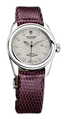 Tudor Glamour Date Damklocka 53000-SDIDPRLZSP Silverfärgad/Läder Ø31 mm - Tudor