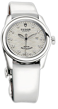 Tudor Glamour Date Damklocka 53000-SDIDWPLSP Silverfärgad/Läder Ø31 mm