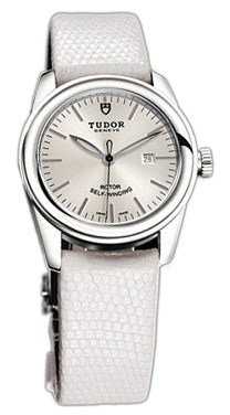 Tudor Glamour Date Damklocka 53000-SIDWLZS Silverfärgad/Läder Ø31 mm