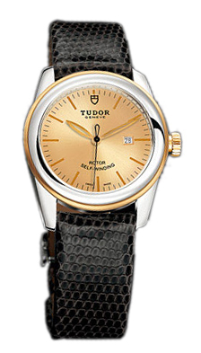 Tudor Glamour Date Damklocka 53003-CHIDBLZS Champagnefärgad/Läder Ø31 mm - Tudor
