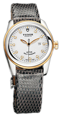Tudor Glamour Date Damklocka 53003-WDIDGLZS Vit/Läder Ø31 mm