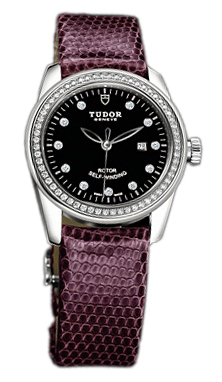 Tudor Glamour Date Damklocka 53020-BDIDPRLZS Svart/Läder Ø31 mm - Tudor