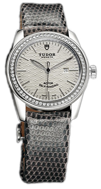 Tudor Glamour Date Damklocka 53020-SIDGLZSP Silverfärgad/Läder Ø31 mm - Tudor