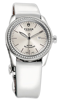 Tudor Glamour Date Damklocka 53020-SIDWPLS Silverfärgad/Läder Ø31 mm