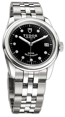 Tudor Glamour Date 55000-68050-BDIDSTL Svart/Stål Ø36 mm