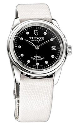 Tudor Glamour Date 55000-BDIDWLZS Svart/Läder Ø36 mm