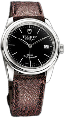 Tudor Glamour Date 55000-BIDBRJLS Svart/Läder Ø36 mm