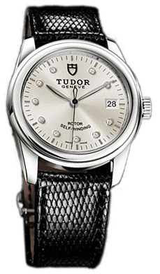 Tudor Glamour Date 55000-SDIDBLZS Silverfärgad/Läder Ø36 mm - Tudor