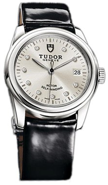 Tudor Glamour Date 55000-SDIDBPLS Silverfärgad/Läder Ø36 mm - Tudor