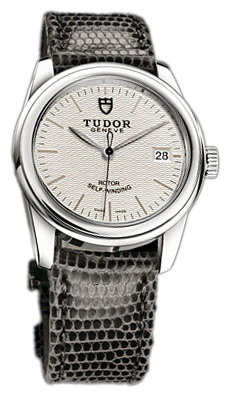 Tudor Glamour Date 55000-SIDGLZSP Silverfärgad/Läder Ø36 mm