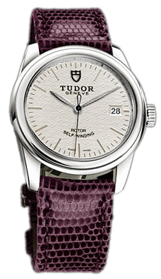 Tudor Glamour Date 55000-SIDPRLZSP Silverfärgad/Läder Ø36 mm - Tudor