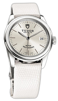 Tudor Glamour Date 55000-SIDWLZS Silverfärgad/Läder Ø36 mm - Tudor