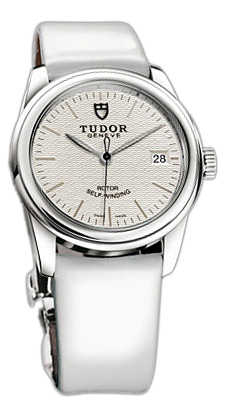 Tudor Glamour Date 55000-SIDWPLSP Silverfärgad/Läder Ø36 mm - Tudor