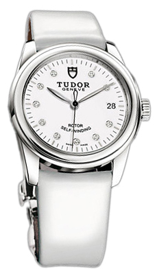 Tudor Glamour Date 55000-WDIDWPLS Vit/Läder Ø36 mm - Tudor